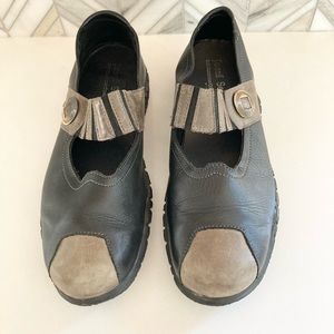 Josef Siegel Black Gray Loafer Slip-on, EU 40